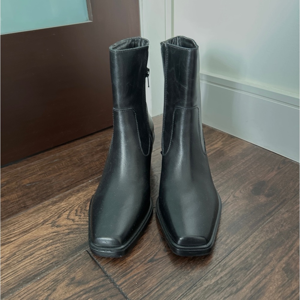 Matisse - Black Leather Square Toe Boot - Size 6.5